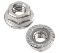 AERZETIX Lot de 50 écrous hexagonaux M4 à collerette/embase crantée | Pour bricolage, assemblage, fixation, Sur tige filetée et travaux de métallerie, En acier, Couleur argent