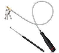 Aerzouser 1 Aimant Flexible (55cm) + 1 Aimant Télescopique (55cm), Aimant Mécanique Auto, Tige Aimantée, Flexible Pour se Plier et S'étirer, Peut Ramasser de Petites Pièces Telles Que Des Vis Tombées