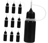 AESZITTEW Lot de 10 flacons applicateurs à pointe de précision en plastique avec bouchon pour paperolle, colle, aiguille, compte-gouttes, shaker pour travaux manuels et application de colle