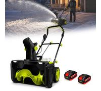 AETEREOS Déneigeuse Électrique avec Lumières, Lame 50cm, 3500W, Distance de Jet de Neige 7.6 m, Goulotte d'Éjection Réglable, Souffleuse à Neige sans Fil 2-Battery