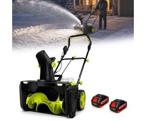 AETEREOS Déneigeuse Électrique avec Lumières, Lame 50cm, 3500W, Distance de Jet de Neige 7.6 m, Goulotte d'Éjection Réglable, Souffleuse à Neige sans Fil 2-Battery