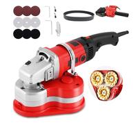 AETEREOS Ponceuse-Polisseuse éLectrique Rotative à 3 TêTes, Meuleuse d'angle pour BéTon, Ponceuse à BéTon pour Murs Et Sols, 2800 W, 6 Vitesses Variables, pour Ciment +Vacuum-Cleaner
