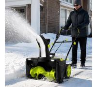 AETEREOS Souffleuse à Neige Électrique 3500 W, Largeur de Travail de 50CM, avec Distance de Projection 7.6 M & Lumières LED, Chasse-Neige Puissant pour Jardins, Trottoirs 2-Battery