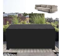 AEUUEU Bache Salon de Jardin Exterieur Impermeable 250x120x80cm/LxWxH Housse de Protection Salon de Jardin, 600D Oxford Housse de Table de Jardin avec Boucle Coupe Vent, Résistance Anti-UV, Noir
