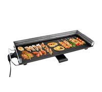 AEWHALE Plancha Électrique XXL 2400W-Grill électrique avec pare-éclaboussures en acier inoxydable & Thermostat réglable - Revêtement antiadhésif,Pour intérieur & exterieur,Extra Large (90x33cm)