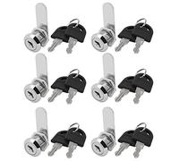 Aexit 6 pcs 18mm x 18mm tiroir Cabinet Boîte aux lettres Serrure cylindrique touches avec Clés 847Z340