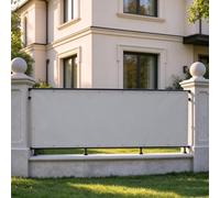 AEXOIO Brise Vue Balcon Exterieur 60x350cm/0.6x3.5M Gris Clair Imperméable Cache Vue Balcon,HDPE 220g/m2 Anti-UV pour Terrasse Jardin Patio,avec Attaches de câble
