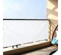 AEXOIO Toile Brise Vue Balcon 400x450cm/4x4.5m Cache Brise Balcon pour Jardin Exterior,Imperméable -Brise Vue Terrasse Exterieur, Cache Vue Opaque Anti-UV avec Oeillets et Serre-Câbles Blanc