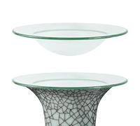 AFASOES 2 Pièces Lampe à Parfum Bol en Verre 12cm Coupelles Chauffe Plat Transparent en Verre Remplacement de la Lampe à Parfum pour Brûleur Cire Fondante et Diffuseur Huiles Essentielles