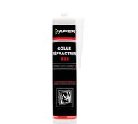 AFER - Colle Réfractaire - Fixation et Étanchéité - Adhérence Métaux, Réfractaires - Utilisation Haute Température jusqu'à 1100°C - Cartouche 310ml - Couleur Noire - 532