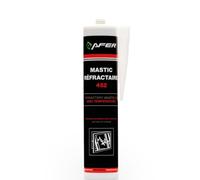 AFER - Mastic Réfractaire - Silicates Alcalins - Résistance 1300°C - Assemblage Chauffage, Cheminées, Poêles - Ø < 100µm - Température Utilisation +5°C à +40°C - Cartouche 310ml - Noir - 452