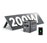 AFERIY 1800W Generateur Electrique Portable avec 200W Panneau Solaire Pliable, Batterie Nomade, Recharge de 0-99% en 60 Min, 9 Sorties, UPS, Station Électrique Solaire pour Maison/Camping/RV