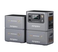 AFERIY 2048Whx4 Générateur Electrique Portable, 3000W avec 1 Batterie Supplémentaire, Batterie Nomade Capacité Extensible, Charge Rapide, 13 Sorties, UPS < 10 ms, BMS, pour Camping-car, Jardin, RV