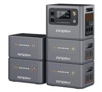 AFERIY 2048Whx5 Générateur Electrique Portable, 3000W avec 1 Batterie Supplémentaire, Batterie Nomade Capacité Extensible, Charge Rapide, 13 Sorties, UPS < 10 ms, BMS, pour Camping-car, Jardin, RV