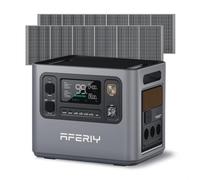 AFERIY 3000W 2048Wh Générateur Électrique Portable avec 2x400W ETFE Panneau Solaire, P300 Station Électrique, 220V-240V, Batterie Nomade Extensible à 10,24kWh, pour Camping, Maison, Panne de Courant