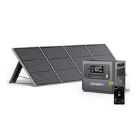 AFERIY Générateur Solaire 2400W avec 200W Panneau Solaire, 2048Wh Batteries LiFePO4, Sorties AC 220V-240V, Panneau Solaire Pliable avec Ports USB, IP65, pour Camping/Maison/Domicile