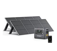 AFERIY Générateur Solaire 2400W avec 2x200W Panneau Solaire, 2048Wh Batteries LiFePO4, Sorties AC 220V-240V, Panneau Solaire Pliable avec Ports USB, IP65, pour Camping/Maison/Domicile