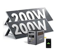 AFERIY P180 Pro Générateur Électrique Portable 1800W avec 2 Panneaux Solaires 200W, Batterie Nomade Extensible à 5120Wh