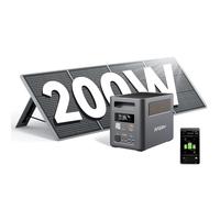 AFERIY P180 Pro Générateur Électrique Portable 1800W avec Panneau Solaire Pliable 200W, Batterie Nomade 1024Wh Extensible à 5120Wh, Recharge de 0-80% en 36Min, pour Domestique/Camping/Panne de Courant