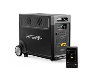 AFERIY P310-EC-H 3600W Centrale électrique portable 3840Wh LiFePO4, compatible avec application, onduleur pur sinus avec UPS, prise EU, roulettes