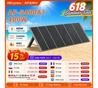 AFERIY Panneau solaire portable pliable AF-S400A1 400W, taux de conversion d'énergie de 23%, étanche IP65, béquille réglable AFERIY AF-S400A1