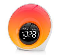 AFEXOA Réveil Lumineux, Reveil Lumière Simulateur d'Aube avec 2 Alarmes, 7 Sonneries/Snooze/30 Sons de Sommeil/Minuterie, Lampe de Chevet avec 14 Couleurs Veilleuse, Cadeaux pour Enfants Adultes