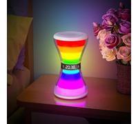 AFEXOA Reveil Lumineux, Réveil Matin avec Veilleuse Multicolore, 5 à 90 Minutes Sablier Minuteur, Reveil Lumière avec Fonction Snooze et 7 Sonneries, Dimmable Lampe De Chevet pour Enfant Adulte