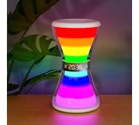 AFEXOA Reveil Lumineux, Réveil Numérique avec Veilleuse Multicolore, 5 à 90 Minutes Sablier Minuteur, Réveil Matin avec Fonction Snooze et 7 Sonneries, Dimmable Lampe De Chevet pour Enfant/Ado/Adulte