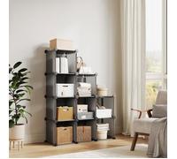 AFF MEUBLE ETAGERE-Étagère de rangement 9 cases-Meuble de Rangement Modulaire PVC,avec Pieds Anti-Basculement,94x32x125cm,Gris