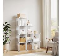AFF MEUBLE ETAGERE-Étagère de rangement 9 cases-Meuble de Rangement Modulaire PVC,avec Pieds Anti-Basculement,94x32x125cm,Blanc