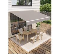 AFF STORE BANNE-store à bras articulé, store mural rétractable extérieur,garvee, uv40+, imperméable,polyester 280g/m²,gris