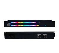 Affichage du spectre de musique LED 1,5U à montage en rack, contrôle du son audio à double canal, VU mètre avec 128 perles en couleur, gain et fréquence réglables pour l'audio domestique