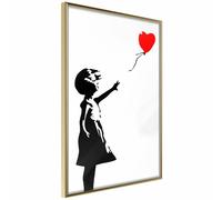 Affiche Banksy Girl with Balloon encadrée I 20 x 30 cm