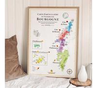 Affiche - Carte des vins de Bourgogne - 50 x 70 cm