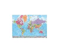 Affiche Carte Du Monde Physique Politique