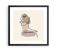 Affiche Decoration Murale Ligne Art Boho Moderne Poster Cadre Noir 40x40cm Deco Affiches Murales Tableau Decoration Salon Chambre Cuisine Wall Art Design Decor P2BAC40x40-4728