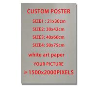 Affiche en papier d'art blanc mat personnalisé, affiche de jeu d'anime, personnage personnalisé, animal de compagnie, peinture d'art moderne, décoration