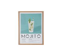 Affiche encadrée COCKTAIL - 31,5 x 41,5 cm - Bleu clair