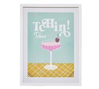 Affiche encadrée Tchin Tchin - 30 x 40 cm - Bleu clair