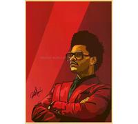 Affiche et impression vintage en papier kraft de The Weeknd, alternative abstraite et amusante, art mural moderne pour café-bar~0018