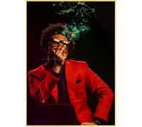 Affiche et impression vintage en papier kraft de The Weeknd, alternative abstraite et amusante, art mural moderne pour café-bar~0003