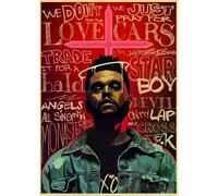 Affiche et impression vintage en papier kraft de The Weeknd, alternative abstraite et amusante, art mural moderne pour café-bar~0013