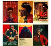 Affiche et impression vintage en papier kraft de The Weeknd, alternative abstraite et amusante, art mural moderne pour café-bar~0026