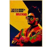 Affiche et impression vintage en papier kraft de The Weeknd, alternative abstraite et amusante, art mural moderne pour café-bar~0020