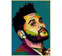 Affiche et impression vintage en papier kraft de The Weeknd, alternative abstraite et amusante, art mural moderne pour café-bar~0024