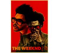 Affiche et impression vintage en papier kraft de The Weeknd, alternative abstraite et amusante, art mural moderne pour café-bar~001001