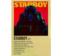 Affiche et impression vintage en papier kraft de The Weeknd, alternative abstraite et amusante, art mural moderne pour café-bar~0008