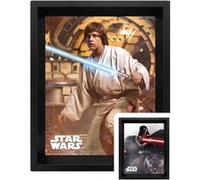 Affiche lenticulaire encadrée en 3D Star Wars dans un cadre noir de 20 x 25 cm NOIR G