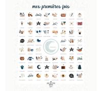 Affiche mes premières fois souris cobalt maman et papa (40 x 50 cm)