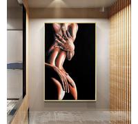 Affiche moderne abstraite sexy de femmes nues, amoureux nu, peinture sur toile, décoration murale pour chambre à coucher, décoration d'intérieur XXL 80 x 120 cm sans cadre